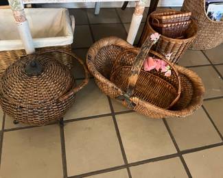 Various baskets of all shapes and sizes.