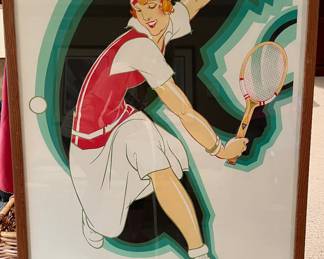 This framed beauty is about 3" tall.  Great vintage advertising print with awesome colors.  