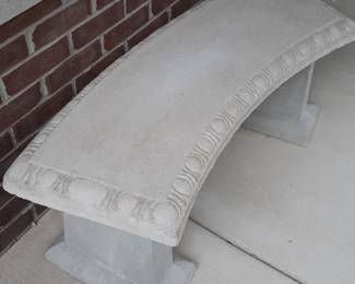 Cement garden bench