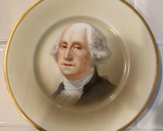 7.5" Tatler & Lawson Silesia George Washington Portrait Plate Hand Painted. 