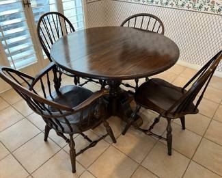 NOW $345. $595.00.  NICHOLS & STONE CO.  Gardner Massachusetts Branded Winsor Chairs Dark Oakwood.  c. 1980s