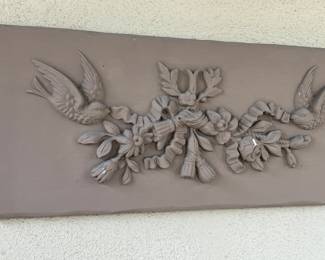 Cement hall hangings (2) matching.
Approx. 20 lbs
22.5” x 9.5” x .75”