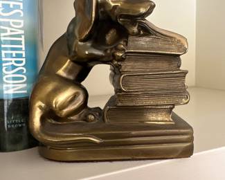 Vintage Metal Brass Dachshund Dog Weiner Bookends 5" PM Craftsman 1970's. 