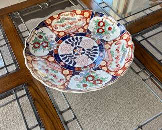 $38.00. 18” Gold Imari charger perfect condition.   Unusual scalloped edge.