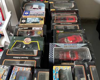 TAKE ALL 1/2 Price.$20.00 ea.   23 die cast cars boats tugs, c.2000 Texaco Toys.   Errol, Corgi, Maisto, Burago,  First Gear.   