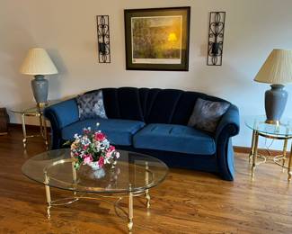 SOFA AND GLASS TABLES