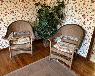 RATTAN PAIR OF CHAIRS