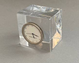 Simon Pierce Crystal Block Desktop Clock