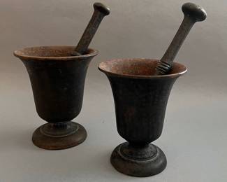 Antique Cast Iron Mortar and Pestles
