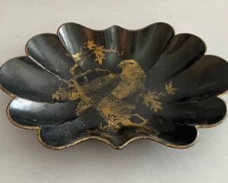 Large and Stunning Papier-mâché Bowl with Hand Painted Eagle Design 