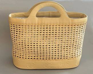 Authentic Chanel Woven Leather Tote Bag