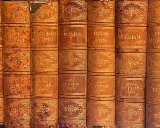 Sir Edward Bulwer Lytton Works Leather Bound Books, Set of 12