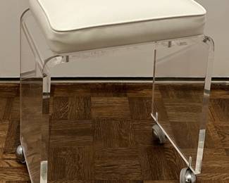 Vintage Lucite Stool on Casters 