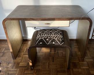 Julian Chichester Shagreen Vanity and Stool (as is condition)