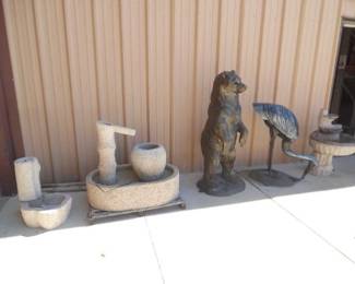 Impressive array of stone and aluminum art