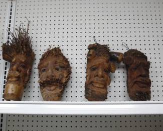 Solid wood hand carved masks