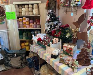Crochet thread, yarn & holiday decorations 