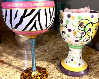 Painted wine glasses 