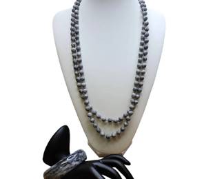 Gray Ocean Jasper Necklace Bracelet