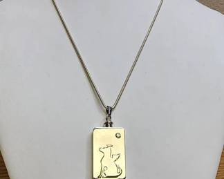Laurel Burch Dog Angel Urn Sterling Silver Necklace