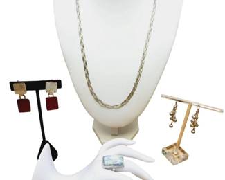 Majestic Braided Sterling Necklace Earrings Ring