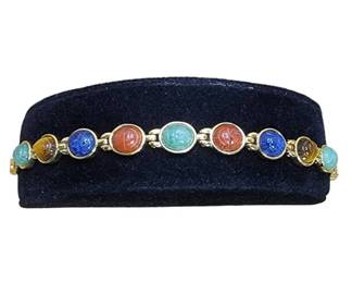 MultiColor Gemstone Scarab Bracelet