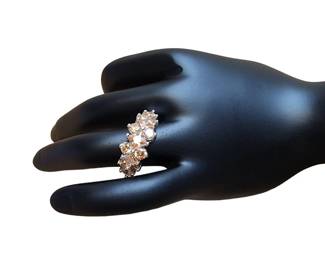 Orange Peach Stone Sterling Silver Ring