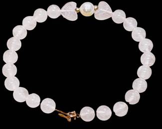 Pearl Pink Quartz 14kt Bracelet