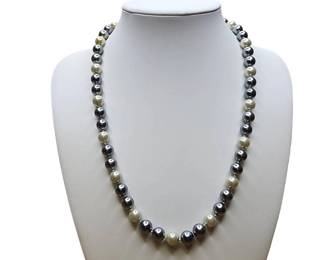 Pearls Gray White Sterling Silver