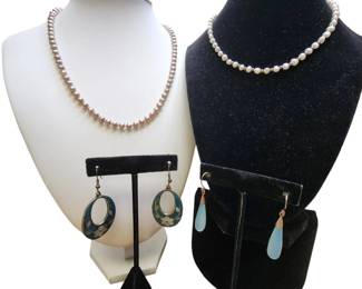 Pearls Sterling Alpaca Jewelry Lot