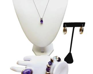 Purple Stones Sterling Silver