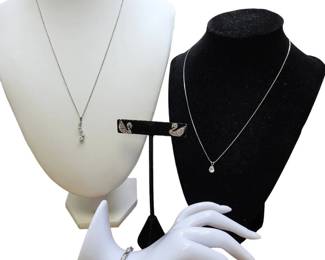 Sterling Silver CZ Necklaces Bracelet Earrings