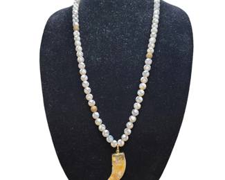 Unique LuEls Gemstone Horn Necklace