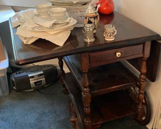 Wood Bar Cart Table