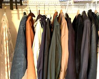 Many jackets and coats. 