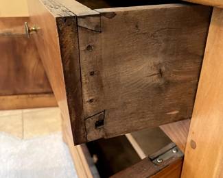 Drawer construction detail of French cupboard