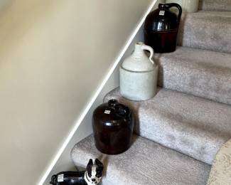 Jug second from top is Peoria Pottery