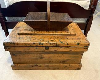 Antique chest and basket