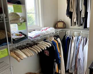 Clothing and hats. Most size XL.