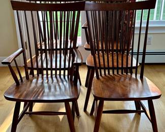 (6) Cherry Windsor Back Chairs