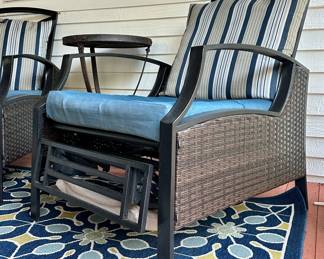 (2) Wicker Reclining Armchairs