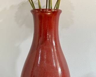 Pottery Vase with Faux Daisies