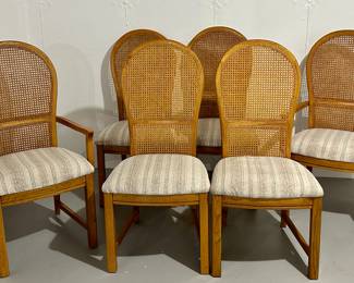 (6) Caned Back Chairs