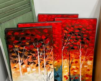 (4) "Changing Seasons" Oil on Canvas