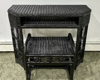 Wicker Vanity with Stool