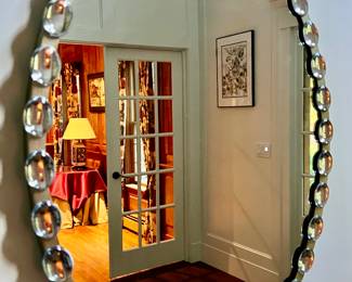 Beaded Oval Mirror