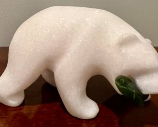 Marble Bear with Jade Fish