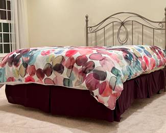 Queen Iron Bed with Flower Emblem