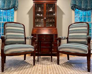 (2) Design Center Custom Upholstered Armchairs 