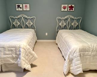 (2) Twin Beds with Iron Headboard